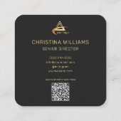 Professioneel, modern, zwart Gold Vierkante Visitekaartje (Achterkant)