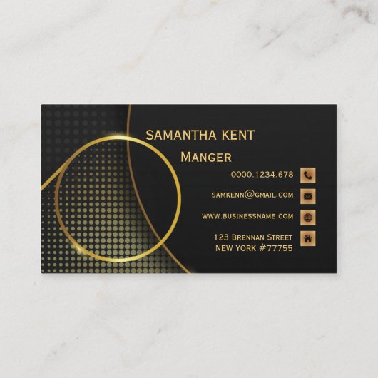 Professioneel Modern zwart & Goud Visitekaartje (Achterkant)