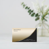 Professioneel, modern zwart goud visitekaartje (Staand voorkant)