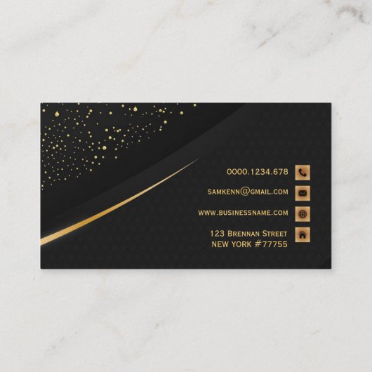 Professioneel Modern zwart & Goud Visitekaartje (Achterkant)