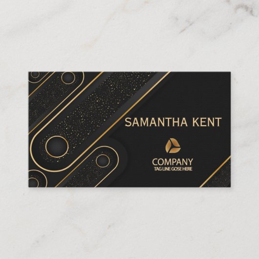 Professioneel Modern zwart & Goud Visitekaartje (Voorkant)