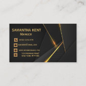 Professioneel Modern Zwart & Goud Visitekaartje (Achterkant)