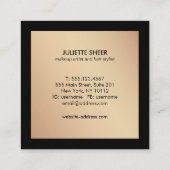 Professioneel, modern zwart-goudplein vierkante visitekaartje (Achterkant)