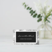 Professioneel, modern, zwart, grijs visitekaartje (Staand voorkant)