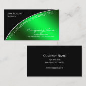 Professioneel, modern, zwart, groen visitekaartje (Voorkant / Achterkant)