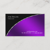 Professioneel, modern, zwart, helder Paars Visitekaartje (Voorkant)