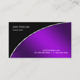Professioneel, modern, zwart, helder Paars Visitekaartje