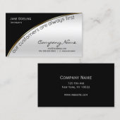 Professioneel, modern zwart licht, zilver visitekaartje (Voorkant / Achterkant)