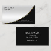 Professioneel, modern zwart licht, zilver visitekaartje (Voorkant / Achterkant)