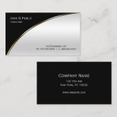 Professioneel, modern zwart licht, zilver visitekaartje (Voorkant / Achterkant)