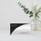 Professioneel, modern zwart licht, zilver visitekaartje (Staand voorkant)