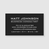 Professioneel, modern, zwart, magnetisch Visitekaa (Voorkant)