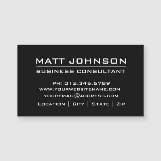 Professioneel, modern, zwart, magnetisch Visitekaa
