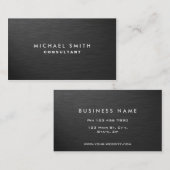 Professioneel, modern zwart metaal visitekaartje (Voorkant / Achterkant)