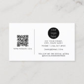 Professioneel Modern Zwart Minimalistisch QR Code  Visitekaartje (Achterkant)