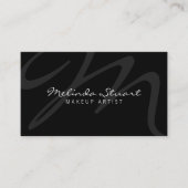 Professioneel modern zwart monogram visitekaartje (Voorkant)