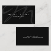 Professioneel modern zwart monogram visitekaartje (Voorkant / Achterkant)
