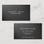 Professioneel, modern, zwart plaatstaal visitekaartje (Voorkant / Achterkant)