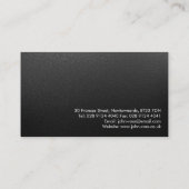 Professioneel, modern, zwart plaatstaal visitekaartje (Achterkant)