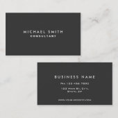 Professioneel, modern, zwart plat visitekaartje (Voorkant / Achterkant)