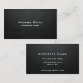 Professioneel, modern, zwart plat visitekaartje (Voorkant / Achterkant)