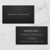 Professioneel, modern, zwart plat visitekaartje (Voorkant / Achterkant)