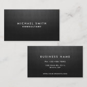 Professioneel, modern, zwart plat visitekaartje (Voorkant / Achterkant)