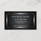 Professioneel, modern, zwart plat visitekaartje (Achterkant)
