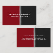 Professioneel, modern zwart, rood, stijlvol visitekaartje (Voorkant / Achterkant)