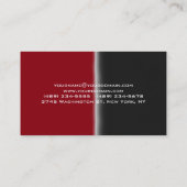 Professioneel, modern zwart, rood, stijlvol visitekaartje (Achterkant)