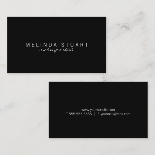 Professioneel, modern zwart visitekaartje (Voorkant / Achterkant)