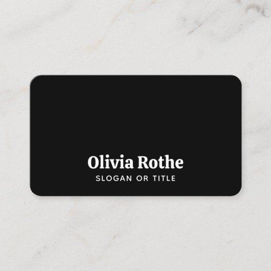 Professioneel, modern zwart visitekaartje (Voorkant)