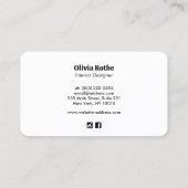 Professioneel, modern zwart visitekaartje (Achterkant)