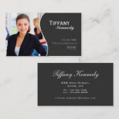 Professioneel, modern zwart Visitekaartje (Voorkant / Achterkant)