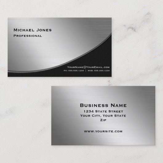 Professioneel, modern, zwart visitekaartje (Voorkant / Achterkant)