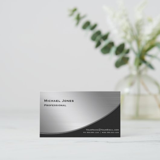 Professioneel, modern, zwart visitekaartje (Staand voorkant)