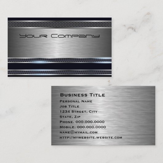 Professioneel, modern zwart Visitekaartje (Voorkant / Achterkant)
