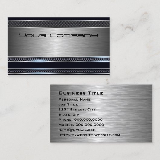 Professioneel, modern zwart Visitekaartje (Voorkant / Achterkant)