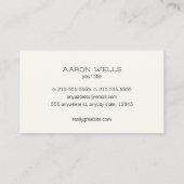 Professioneel, modern zwart visitekaartje (Achterkant)