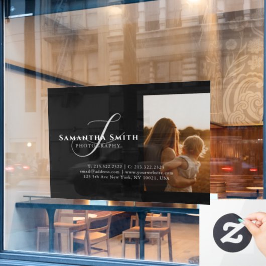 Professioneel Modern Zwart-Wit 4 Foto's Raamsticker (Cafe Raam)