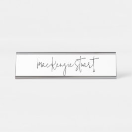 Professioneel Modern Zwart Wit Eenvoudig Bedrijf Bureau Naambordje