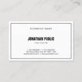 Professioneel, modern zwart wit, elegant, eenvoudi visitekaartje (Achterkant)