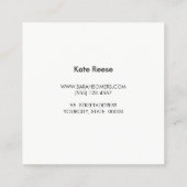 Professioneel Modern Zwart-Wit Gestreept Vierkante Visitekaartje (Achterkant)