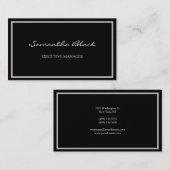 Professioneel, modern, zwart-wit handschrift visitekaartje (Voorkant / Achterkant)