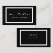 Professioneel, modern, zwart-wit handschrift visitekaartje (Voorkant / Achterkant)