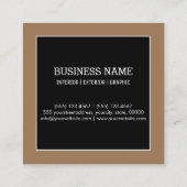 Professioneel modern zwart-wit monogram vierkante visitekaartje (Achterkant)