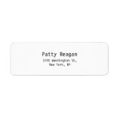 Professioneel Modern Zwart & Wit Plain Elegant Etiket (Voorkant)