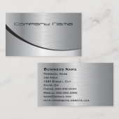 Professioneel, modern, zwart, zilver visitekaartje (Voorkant / Achterkant)