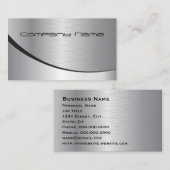 Professioneel, modern, zwart, zilver visitekaartje (Voorkant / Achterkant)