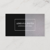 Professioneel, modern, zwart, zwart, zilver visitekaartje (Voorkant)
